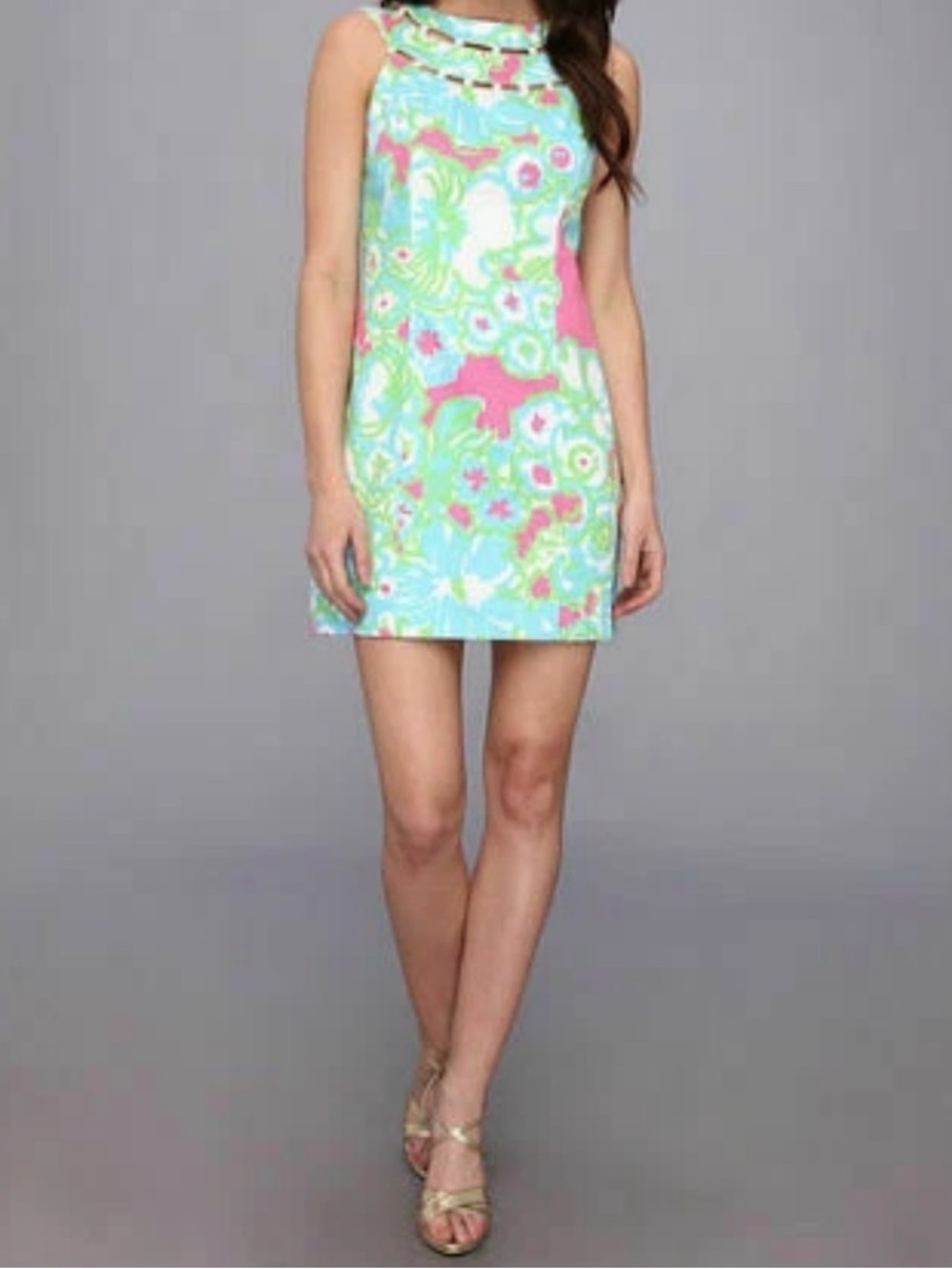 Lilly Pulitzer Mint & Pink Floral Shift Dress